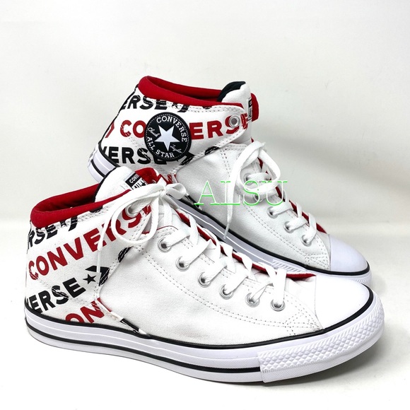 Converse High Street Mid Multi Logo White  Men’s - Picture 4 of 8